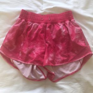 Lululemon pink tie-dye athletic shorts
